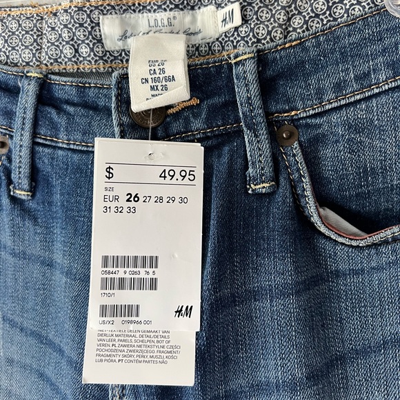 HM L.O.G.G Boyfriend Blue Distress Jeans Size 26. - Picture 6 of 9